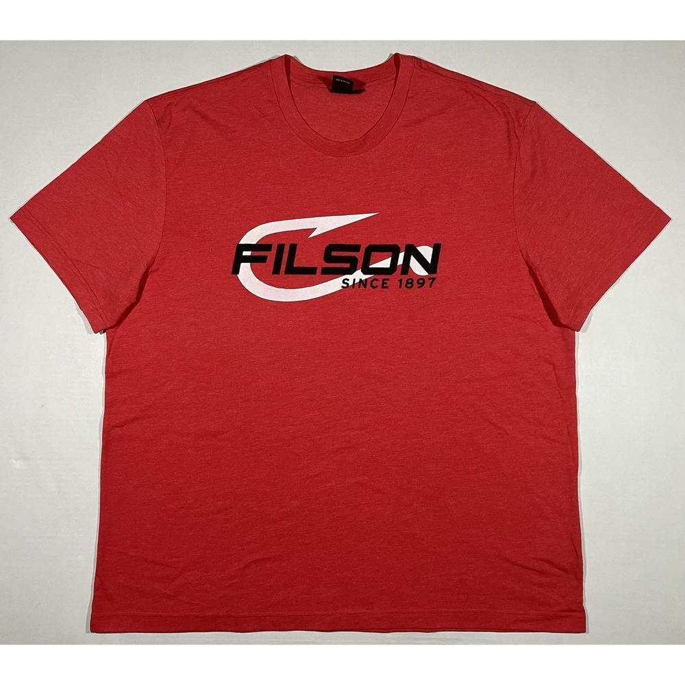 CC Filson T Shirt Mens 3XL Red Alaska Outfitter Fishing Hook Outdoors C.C.